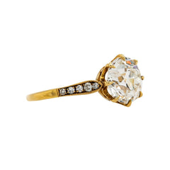Meridian | 18k yellow gold vintage inspired handmade diamond engagement ring exclusively by Trumpet & Horn
