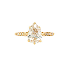 Vintage-Inspired Pear Diamond Solitaire Engagement Ring | Meridian Pear