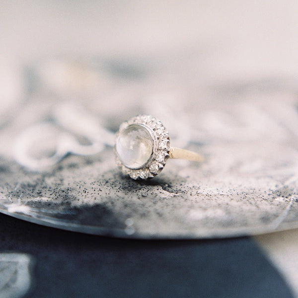Show-stopping Moonstone and Diamond Cocktail Ring | Padaro Lane | Photo by Mike Radford