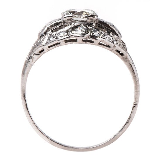 Art Deco Engagement Ring with Diamond Pave | Mission Bay from Trumpet & Horn