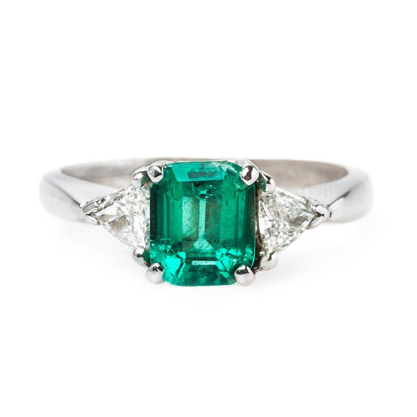 Modern Era Columbian Emerald Engagement Ring with Diamond Accents | Summitridge from Trumpet & Horn