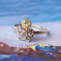 Authentic Edwardian Era Diamond Ring in Clover Shape | Monte Carlo from Trumpet & Horn