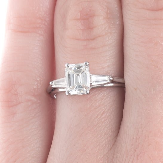 Exceptionally Reined Classic Emerald Cut Engagement Ring | Monterey Harbor from Trumpet & Horn