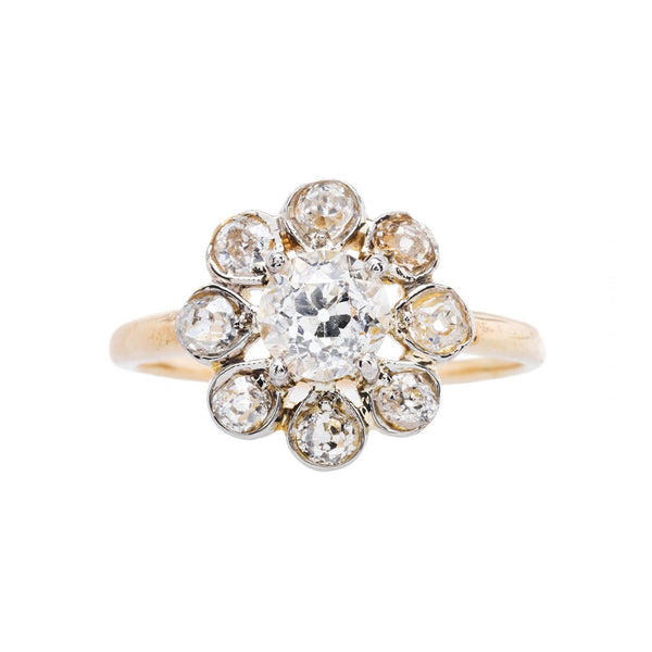 Unique Cluster Ring with Scalloped Diamond Halo | Mount Pleasant from Trumpet & Horn