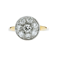 A Pretty Two-Tone Retro Era Cluster Diamond Engagement Ring | Newton
