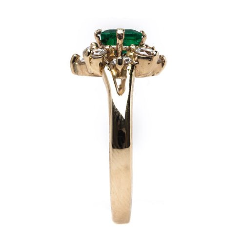 Stunning Mid-Century Emerald and Diamond Cluster Ring | Northbrook from Trumpet & Horn