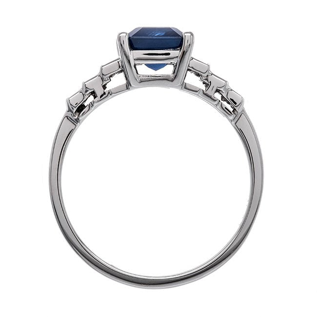 Sapphire Novato | Art Deco Engagement Ring Sapphire Diamond Platinum