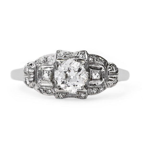 Late Art Deco Bombe Style Engagement Ring | Oceanview from Trumpet & Horn