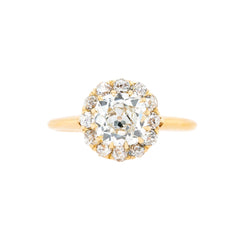 Perfect Victorian Diamond Cluster with Old Mine Cushion Cut Diamond Center | Old Orchard