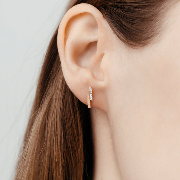 Diamond Double Bar Earrings