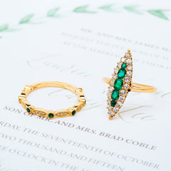 Delicate Emerald and Diamond Wedding Band | Zinnia from Trumpet & Horn