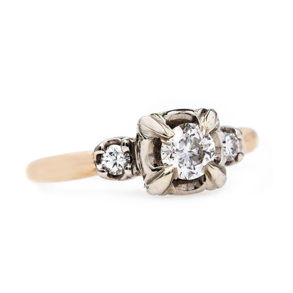 Three Stone Vintage Engagement Ring | Use Oxford from Trumpet & Horn