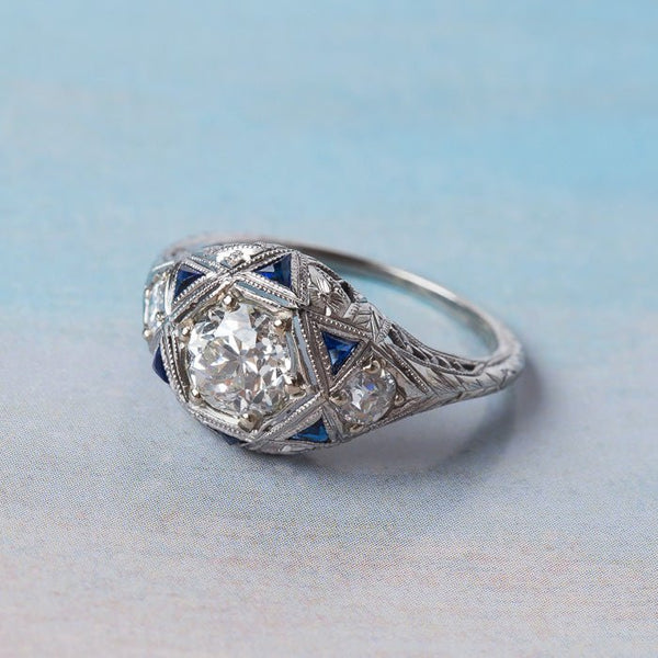 Art Deco Ring with Immaculate Detail | Palm Harbor from Trumpet & Horn