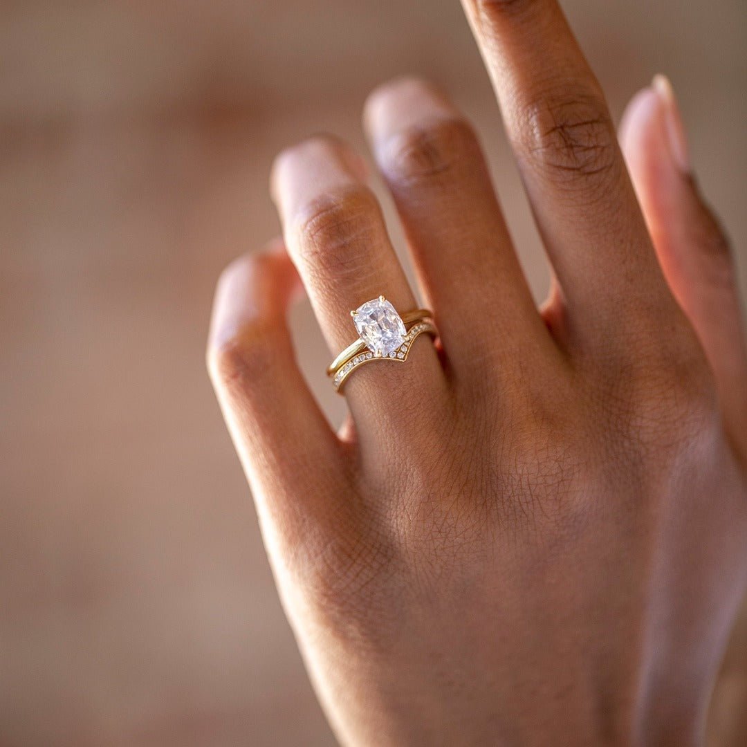 Advice needed! Which shape do y'all think suits my hand better, oval or  more rectangle? These aren't the final rings, just try ons from frank  darling! Thank you in advance :) :