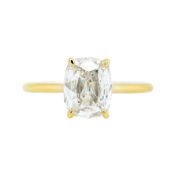Recycled Antique Old Mine Cushion Diamond Solitaire Ring | Palms