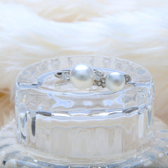 vintage platinum pearl and diamond engagement ring