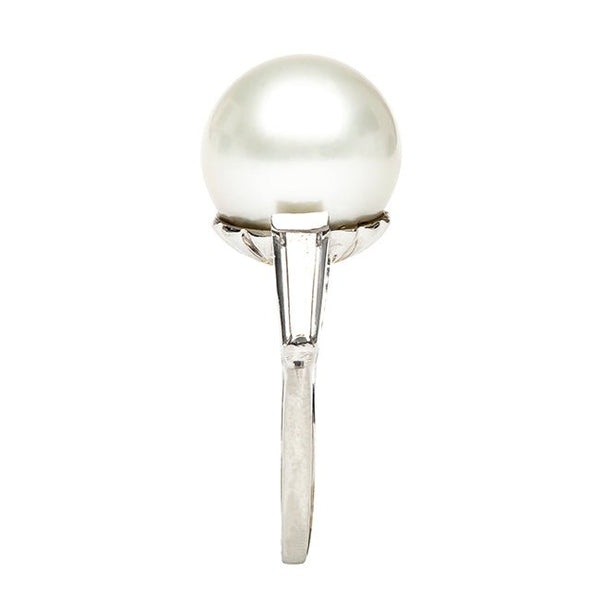 Pemberly Vintage Pearl Diamond Cocktail Ring from Trumpet & Horn