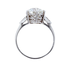 An Important Retro era Platinum and GIA Certified Diamond Engagement Ring