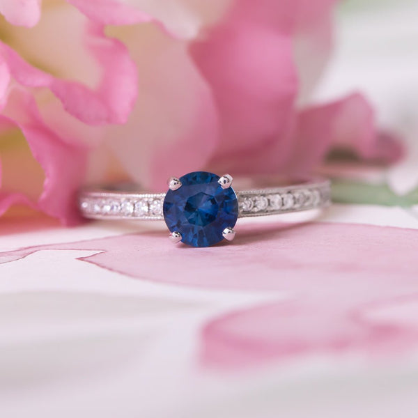 Sweet and Simple Sapphire Solitaire | Petunia from Trumpet & Horn