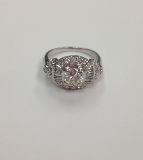 Porterdale White Gold and Diamond Vintage Engagement Ring