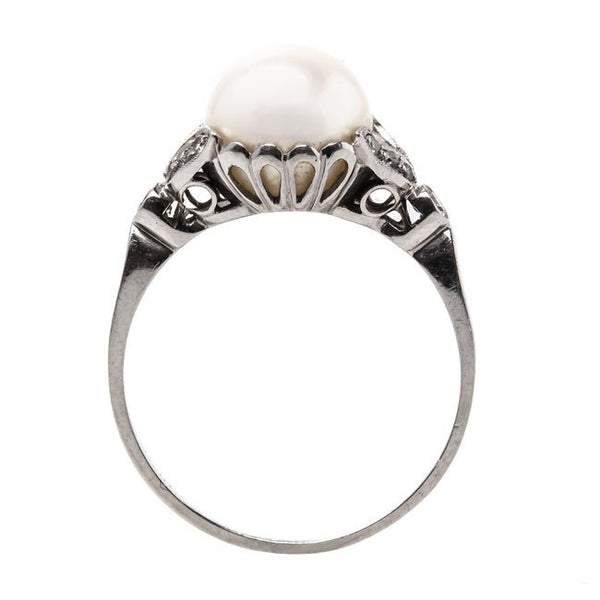 Vintage Edwardian Platinum Pearl Engagement Ring | Piccadilly from Trumpet & Horn