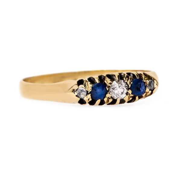 Sweet Sapphire and Diamond Band with English Hallmarks | Pimilco from Trumpet & Horn