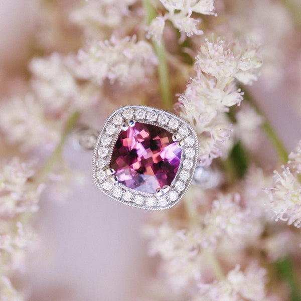 Tourmaline Halo Ring from Trumpet & Horn | Photo by Sarah Goss