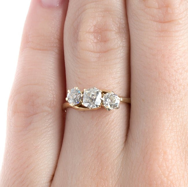 Simple and Beautiful Victorian Era Yellow Gold Three Stone Ring | Placerville from Trumpet & Horn