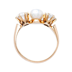 Lovely Three Stone Pearl & Diamond Ring | Portola from Trumpet & Horn