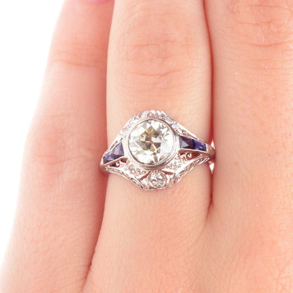 Art Deco Sapphire Diamond Engagement Ring | Potomac from Trumpet & Horn