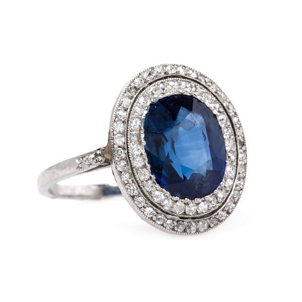 Vintage Sapphire Ring | Antique Sapphire and Diamond Ring from Trumpet & Horn 