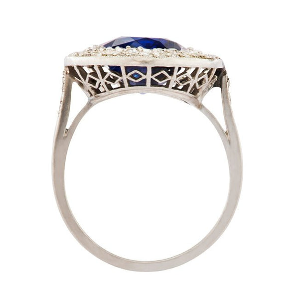 Vintage Sapphire Ring | Antique Sapphire and Diamond Ring from Trumpet & Horn  