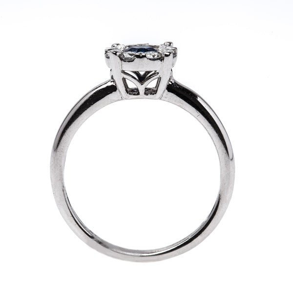 Classic Modern Sapphire Engagement Ring with Diamond Halo | Putney from Trumpet & Horn