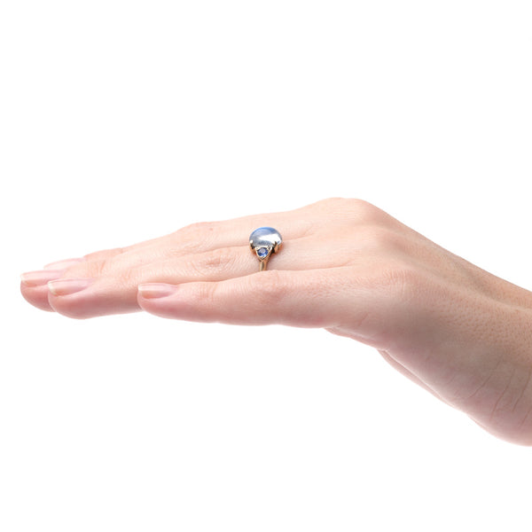 Dreamy Authentic Victorian Era Moonstone Ring with Natural Sapphires | Rancho Mirage from Trumpet & Horn