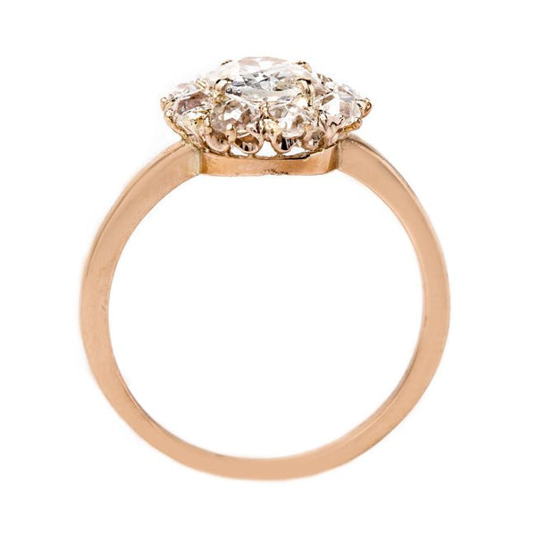 Vintage Rose Gold Old Mine Cut Diamond Halo Ring | Ravenstone from Trumpet & Horn