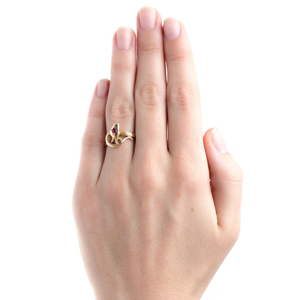 Iconic Victorian Era Snake Ring in Yellow and Rose Gold | Redbridge from Trumpet & Horn