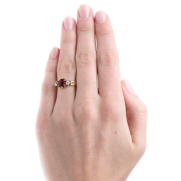 Extraordinary Three Stone Ruby and Diamond Ring | Redfern from Trumpet & Horn