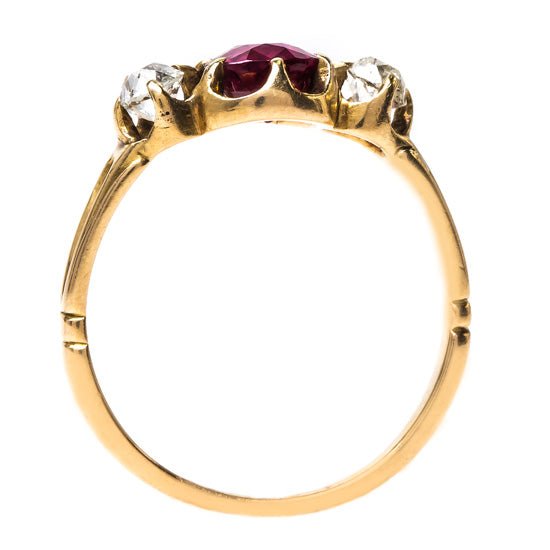 Extraordinary Three Stone Ruby and Diamond Ring | Redfern from Trumpet & Horn