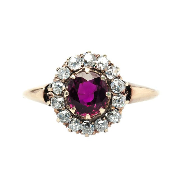 Red Oaks vintage ruby and diamond ring from Trumpet & Horn
