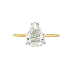 Platinum & Yellow Gold Pear-Shaped 2ct Diamond Solitaire Engagement Ring | Rhine