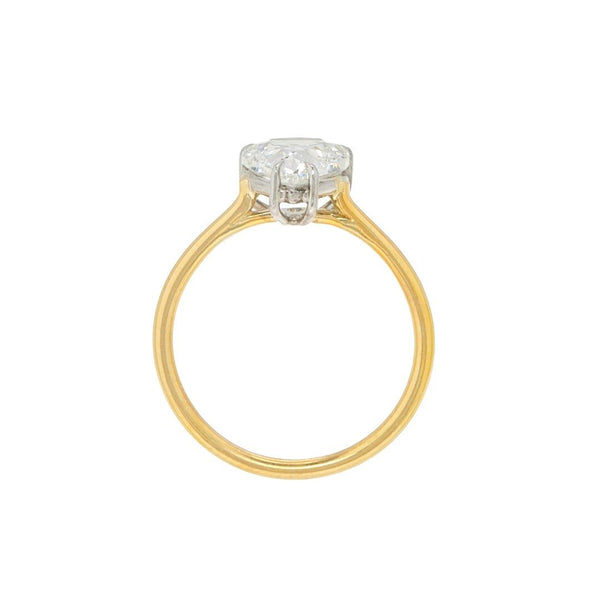 Platinum & Yellow Gold Pear-Shaped 2ct Diamond Solitaire Engagement Ring | Rhine