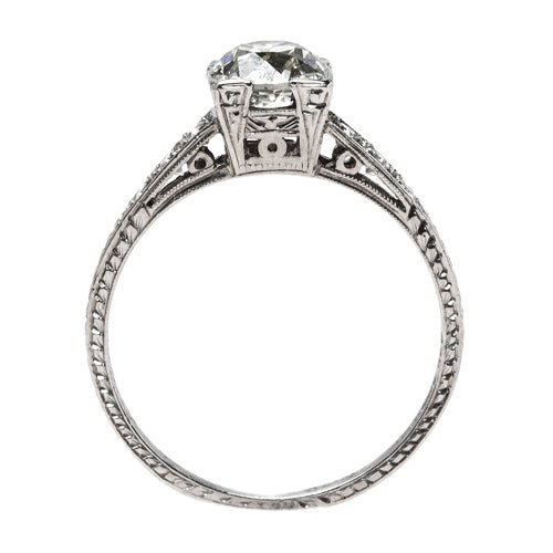 Timeless Engraved Art Deco Platinum Engagement Ring | Ridgeback from Trumpet & Horn