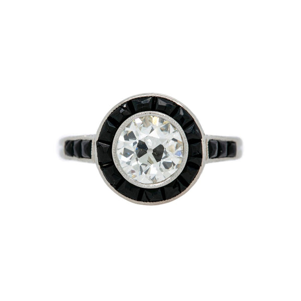 Remarkable Onyx & Diamond Target Ring from the Art Deco Era | Riverdale