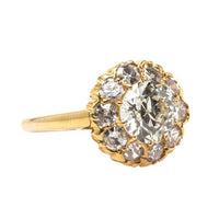 Showstopping Victorian Era 18k Yellow Gold Diamond Halo Ring | Rockbluff from Trumpet & Horn