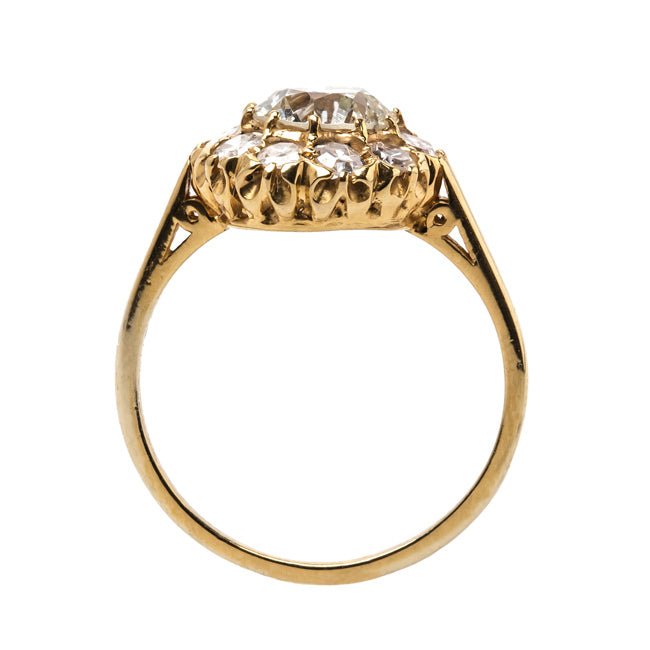 Showstopping Victorian Era 18k Yellow Gold Diamond Halo Ring | Rockbluff from Trumpet & Horn