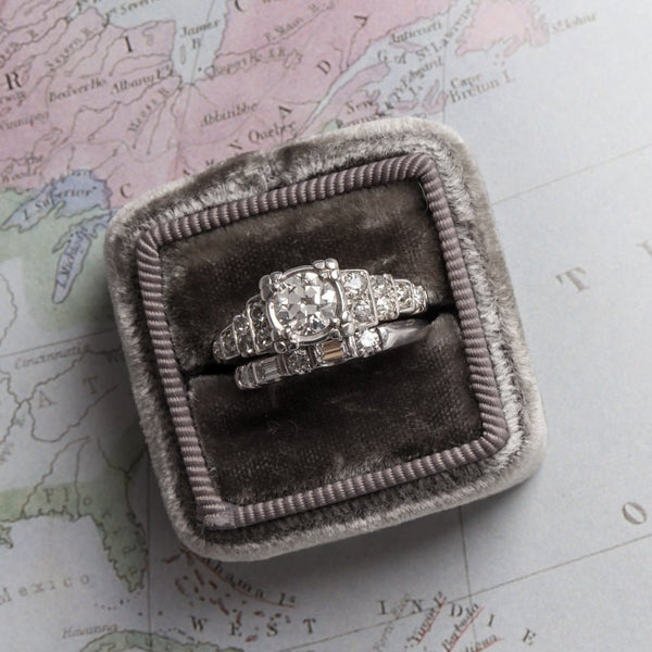 Rocky Hill Vintage Diamond Engagement Ring Set from Trumpet & Horn