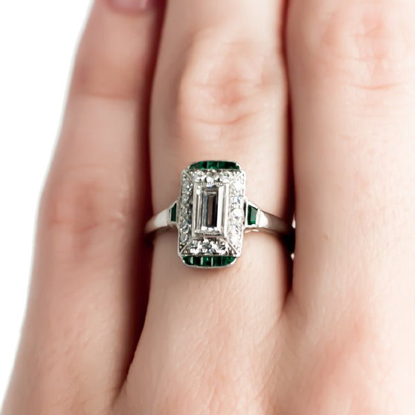 Vintage Emerald and Diamond Art Deco Engagement Ring | Rolling Hills from Trumpet & Horn