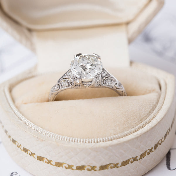 Elegant Edwardian Era Platinum Engagement Ring | Rossmore from Trumpet & Horn