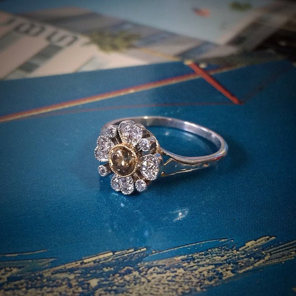 Roxbury vintage Edwardian era engagement ring from Trumpet & Horn