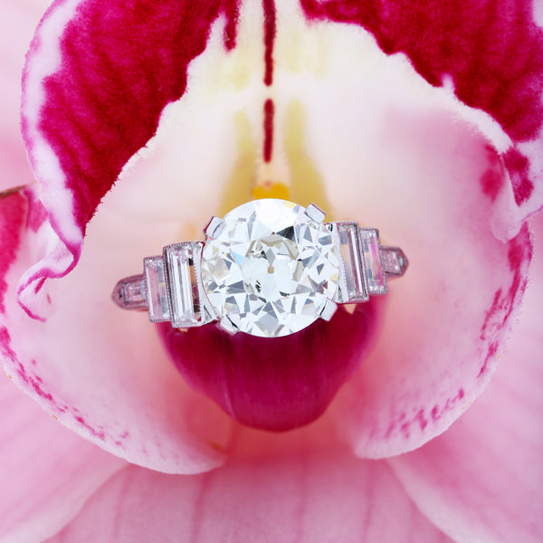 Royal Palm | 2.62ct Diamond Art Deco Engagement Ring at Trumpet & Horn